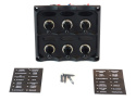 Panel przełączników 12V SPST/ON-OFF x 6 + 3 bezpieczniki 15A IP68