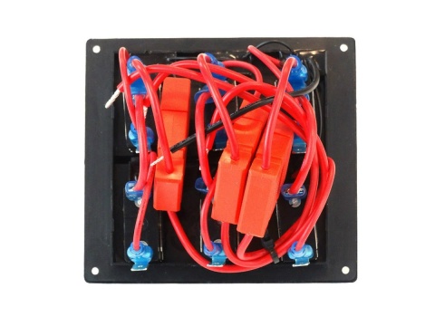 Panel przełączników 12V SPST/ON-OFF x 6 + 3 bezpieczniki 15A IP68