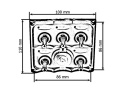 Panel przełączników 12V SPST/ON-OFF x 5 + gniazdo 12V + 3 bezpieczniki 15A IP68