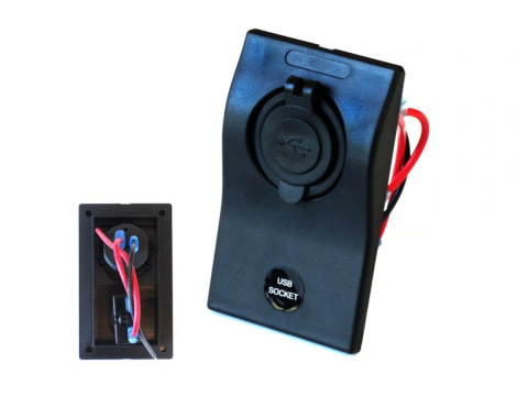 Panel gniazdo USB (1A, 2.1A) + bezpiecznik automatyczny 5A