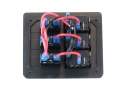 Panel przełączników aluminiowy ON-OFF x 3 + bezpiecznik 5A, 10A, 15A IP68