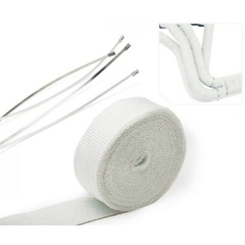 Taśma termiczna TurboWorks 50mm x 1mm x 10m white + opaski