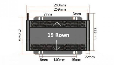Chłodnica płynu układu wspomagania, skrzyni biegów 19-rzędowa