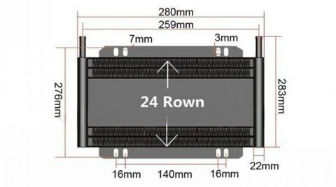 Chłodnica płynu układu wspomagania, skrzyni biegów 24-rzędowa