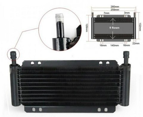 Chłodnica płynu układu wspomagania, skrzyni biegów 9-rzędowa