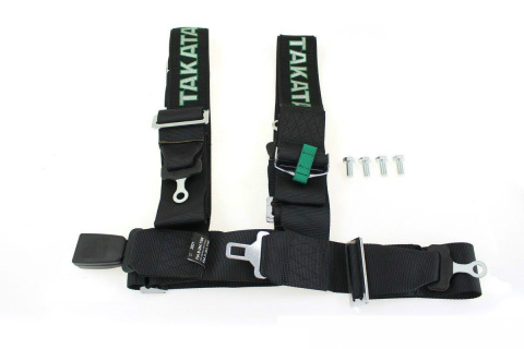 Pasy sportowe szelkowe 4 punktowe 2" Takata black