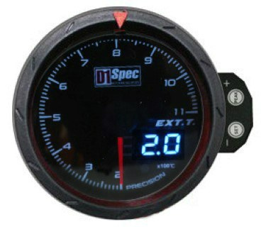 Zegar D1Spec 60mm Warning Peak TEMPERATURY SPALIN