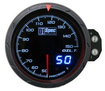 Zegar D1Spec 60mm Warning Peak TEMPERATURY OLEJU