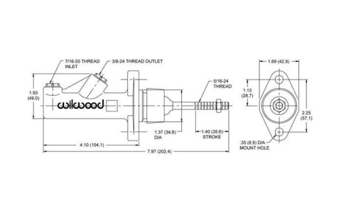 Pompa hamulca hydraulicznego Wilwood Compact 0,75" ORYGINAŁ