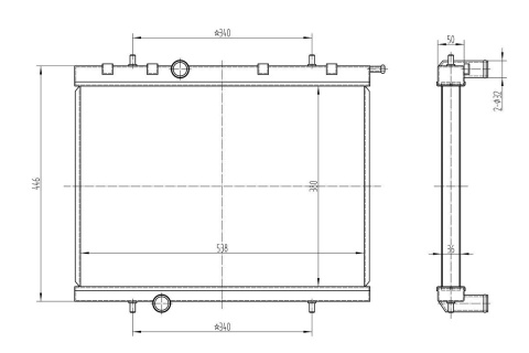 Chłodnica wody TurboWorks CITROEN C4 2004+ 1.6 2.0