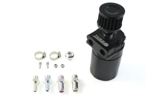 Oil catch tank TurboWorks 0,3l 10mm 15mm sitko + filtr PRO black