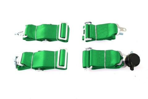 Pasy sportowe 4 punktowe Runner 3" green