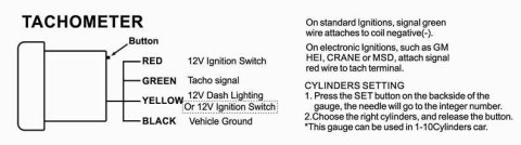 Zegar ADDCO 52mm OBROTOMIERZ 0-8000