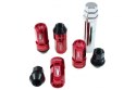 Nakrętki kute + nakładki D1Spec Heptagon 12 x 1.25 stalowe red
