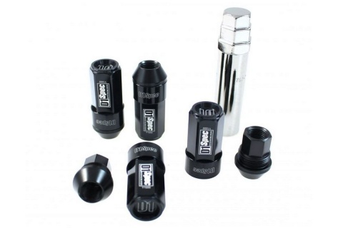 Nakrętki kute + nakładki D1Spec Heptagon 12 x 1.25 stalowe black