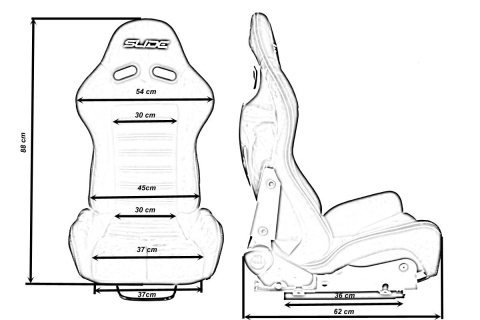 Fotel sportowy Slide X3 materiał black L