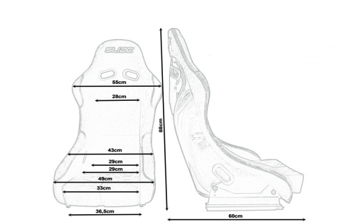 Fotel sportowy Slide RS zamsz black S