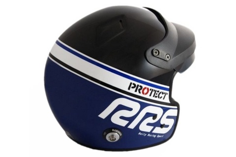 Kask otwarty RRS Protec Jet - SNELL FIA HANS czarno-niebieski