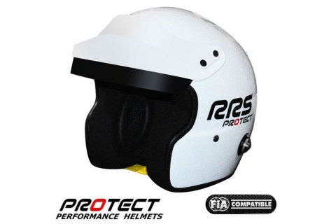 Kask otwarty RRS Protec Jet - SNELL FIA HANS biały