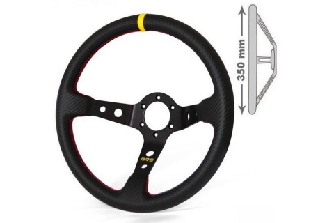 Kierownica sportowa RRS CARBON LOOK 350mm offset 90mm