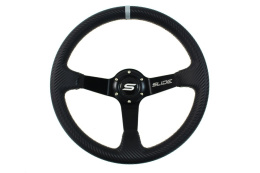 Kierownica sportowa SLIDE 350mm offset 90mm carbon silver strip