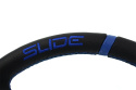 Kierownica sportowa SLIDE 350mm offset 80mm skóra blue strip