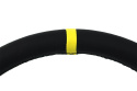Kierownica sportowa SLIDE 350mm offset 90mm skóra yellow strip