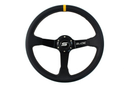 Kierownica sportowa SLIDE 350mm offset 90mm carbon yellow strip