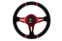 Kierownica zamszowa SLIDE 350mm offset 80mm red