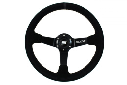Kierownica zamszowa SLIDE 350mm offset 90mm black