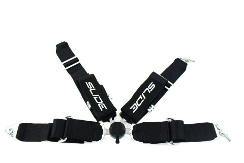 Pasy sportowe 4 punktowe 3" SLIDE QUICK black