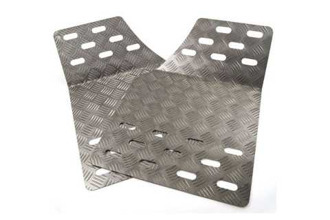 Podstopnica dla kierowcy i pilota RRS 400x300mm aluminiowa srebrna ZESTAW