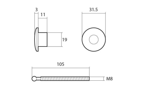 Zapinki maski / zderzaka RRS Push Clip niebieskie