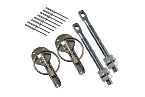 Zapinki maski RRS kołkowe aluminiowe srebrne