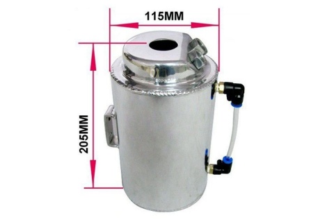 Oil catch tank TurboWorks 2l 9mm 14mm + filtr silver