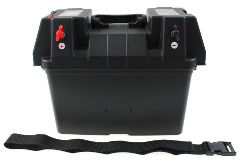 Obudowa akumulatora skrzynka 340x195x205 + voltomierz + USB