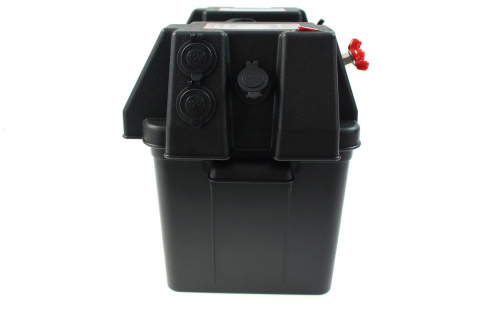 Obudowa akumulatora skrzynka 340x195x205 + voltomierz + USB