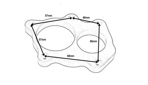 Flansza downpipe 5 śrub GT25R GT28R asymetryczna