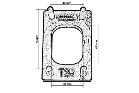 Flansza turbo T25 szpilki M8