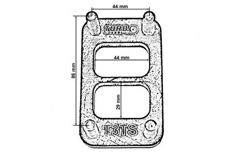 Flansza turbo T3 Twin szpilki M10