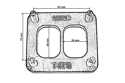 Flansza turbo T4 Twin szpilki M10