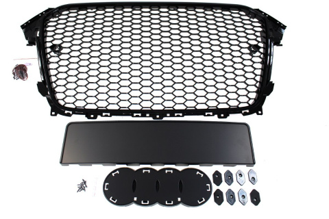 Grill AUDI A4 B8 2012-2015 RS-STYLE bright black PDC