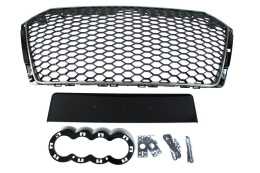 Grill AUDI A4 B9 2016+ RS-STYLE satin black PDC