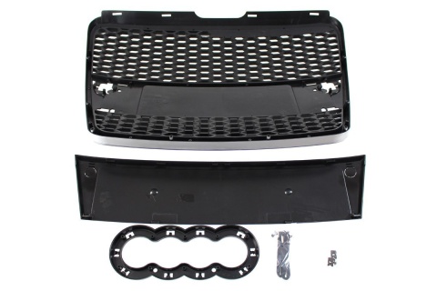 Grill AUDI A6 C6 2004-2009 RS-STYLE silver-black
