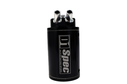 Oil catch tank D1Spec 0,7L 15mm black + filtr