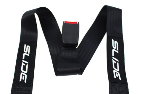 Pasy sportowe 3 punktowe 2" SLIDE napinacz black