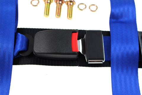 Pasy sportowe 3 punktowe 2" SLIDE blue