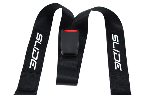 Pasy sportowe 3 punktowe 2" SLIDE napinacz + mocowania black