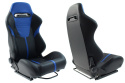 Fotel sportowy R-Look II black-blue skóra