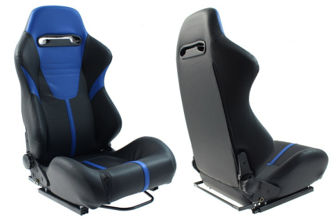 Fotel sportowy R-Look II black-blue skóra